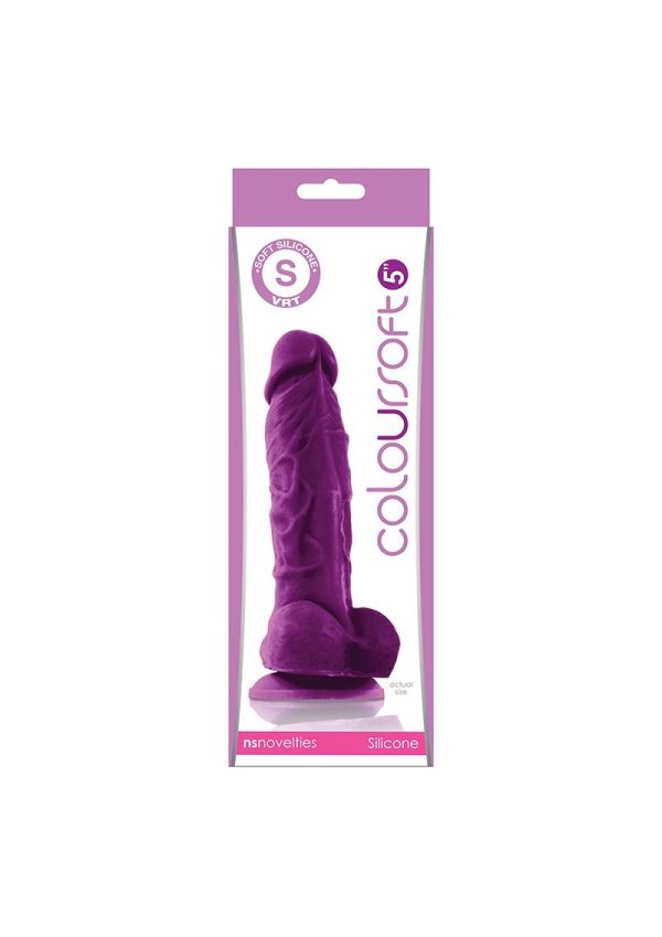 Coloursoft Silicone Dildo 5in - Purple