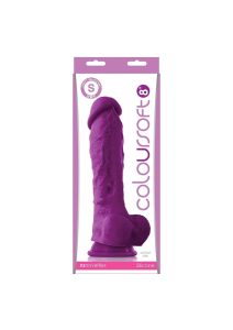 Coloursoft Silicone Dildo 8in - Purple