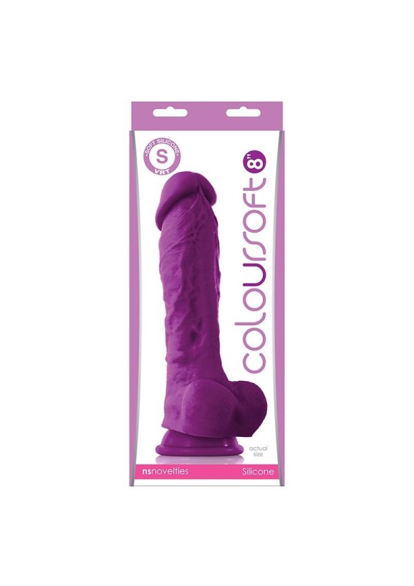 Coloursoft Silicone Dildo 8in - Purple