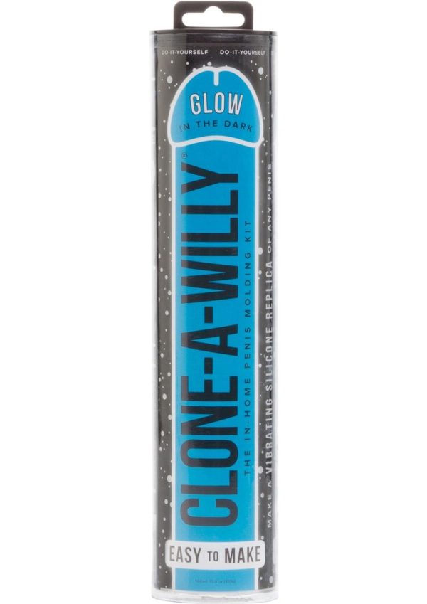 Clone-A-Willy Silicone Dildo Molding Kit with Vibrator - Glow In The Dark - Blue