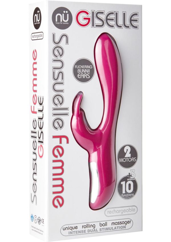 Nu Sensuelle Giselle Rechargeable Silicone G-Spot and Rabbit Vibrator - Magenta