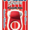 Maxx Gear Pleasure Ring Silicone Vibrating Cock Ring - Red
