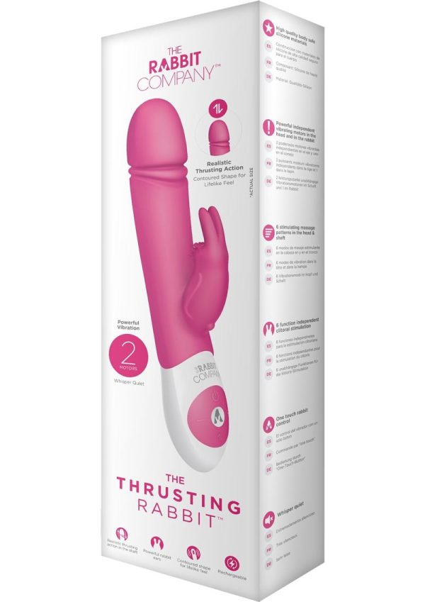 The Rabbit Company The Thrusting Rabbit Rechargeable Silicone Vibrator with Clitoral Stimulation - Pink