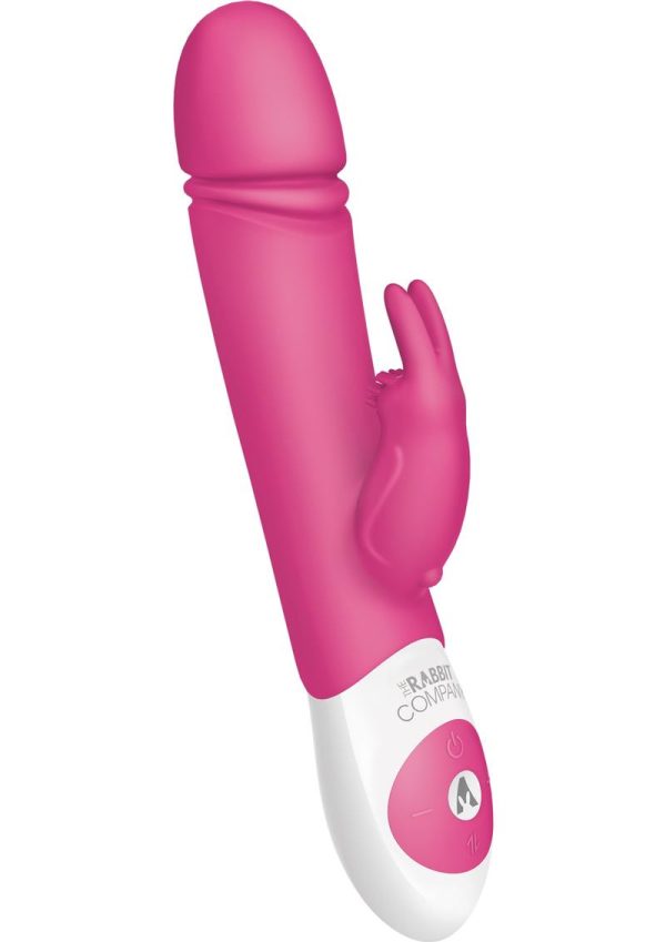 The Rabbit Company The Thrusting Rabbit Rechargeable Silicone Vibrator with Clitoral Stimulation - Pink