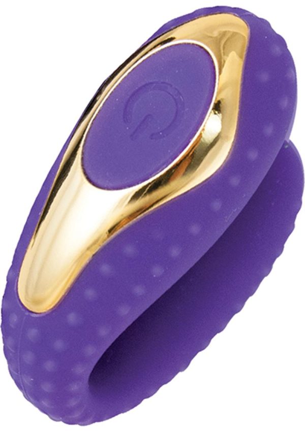 Surenda Enhanced Oral Vibe Rechargeable Silicone Vibrator - Purple/Gold