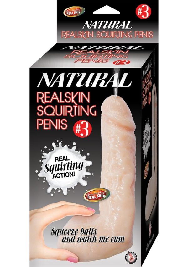 Natural Realskin Squirting Penis #3 Dildo - Vanilla