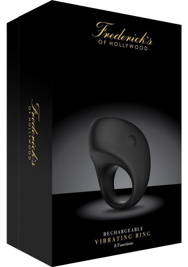 Frederick`s Of Hollywood USB Rechargeable Silicone Vibrating Ring Showerproof - Black