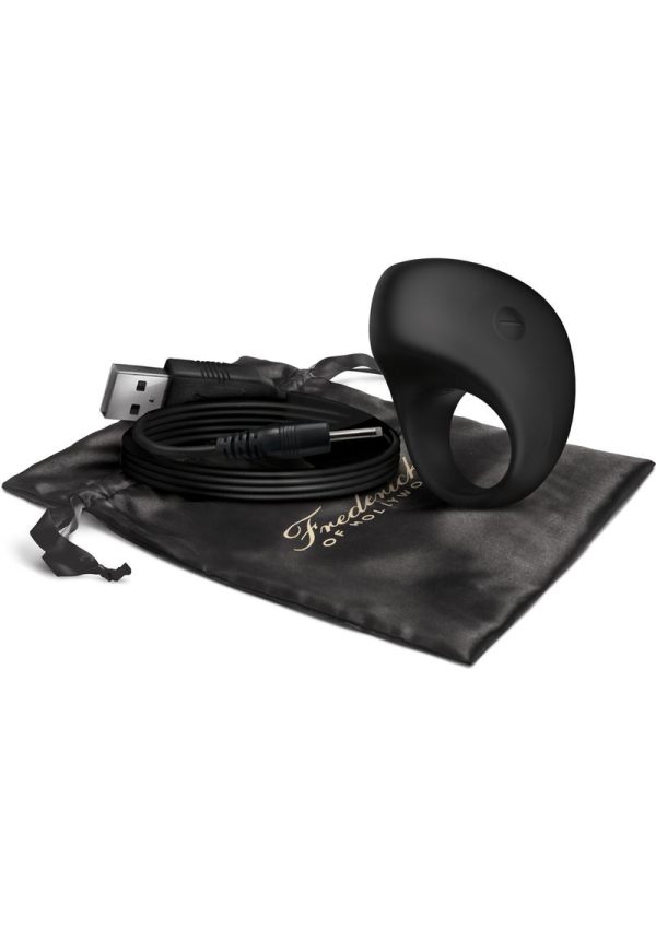Frederick`s Of Hollywood USB Rechargeable Silicone Vibrating Ring Showerproof - Black