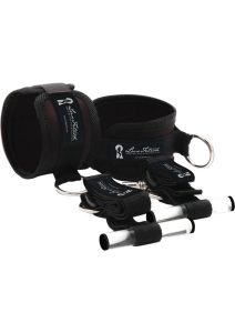 Lux Fetish Closet Cuffs Adjustable Playful Restraint System (4 piece set) - Black