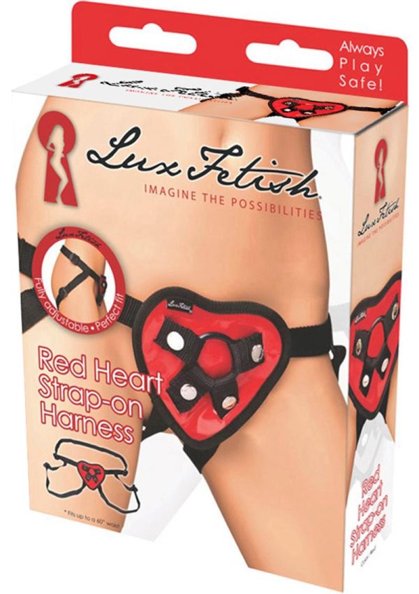 Lux Fetish Red Heart Strap-On Harness Adjustable