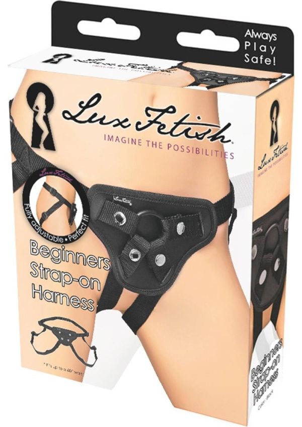 Lux Fetish Beginners Strap-On Harness Adjustable - Black