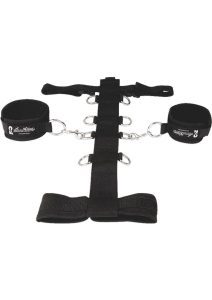 Lux Fetish Adjustable Neck and Wristraint (3 piece set) - Black