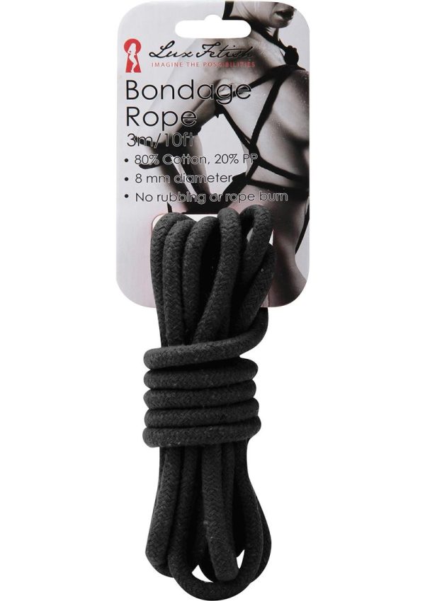 Lux Fetish Bondage Rope 10ft - Black