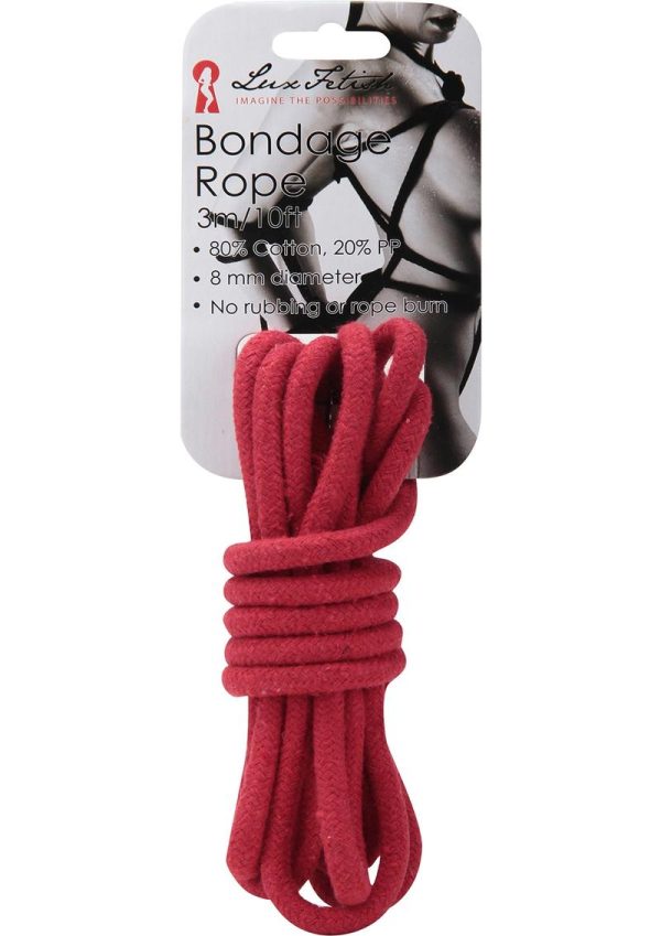 Lux Fetish Bondage Rope 10ft - Red