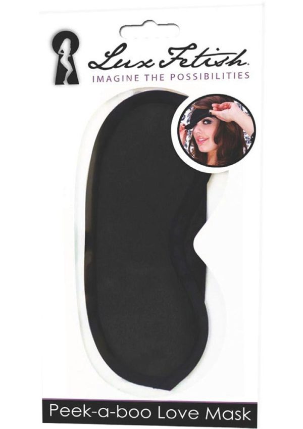 Lux Fetish Peek-A-Boo Love Mask - Black