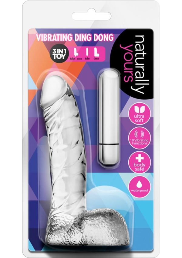 Naturally Yours Vibrating Ding Dong Dildo 6.5in - Clear