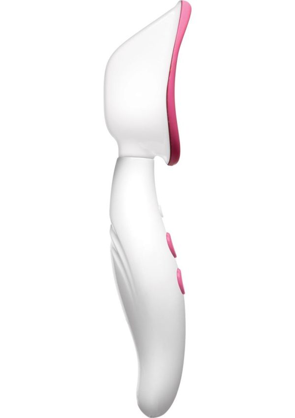 Automatic Vibrating Rechargeable Silicone Pussy Pump - White/Pink