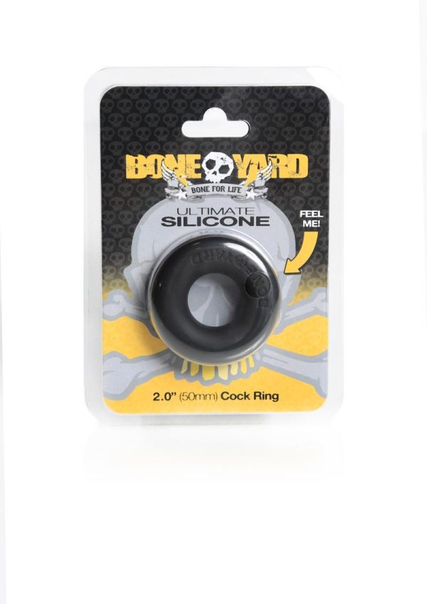 Boneyard Ultimate Silicone Cock Ring 2in - Black