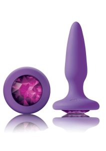 Glams Mini Silicone Butt Plug - Purple Gem