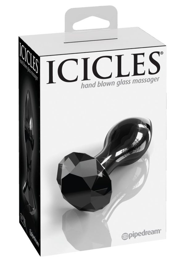 Icicles No 78 Glass Anal Plug - Black