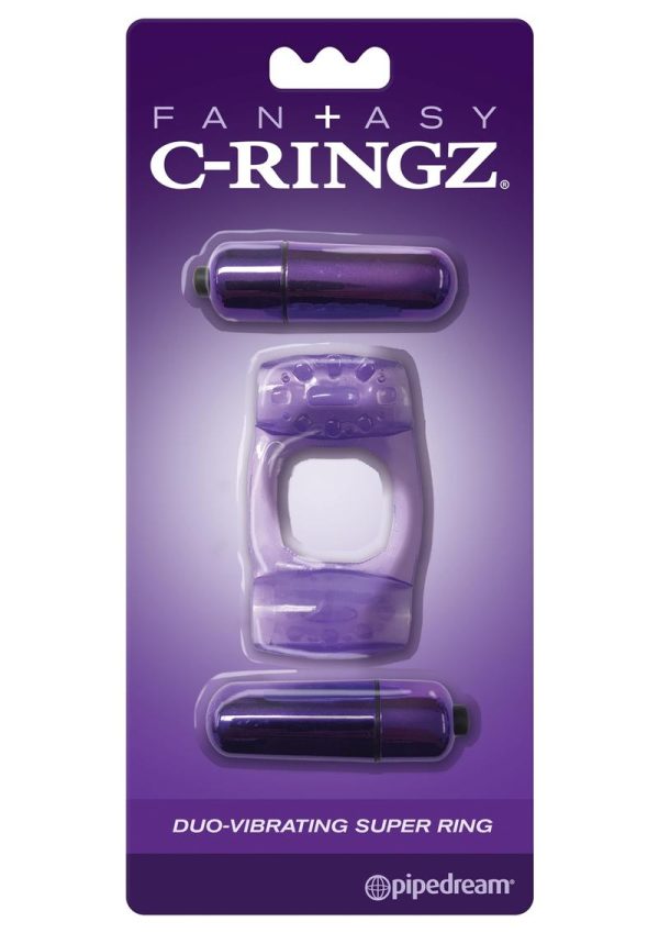 Fantasy C-Ringz Duo-Vibrating Super Cock Ring with Bullet - Purple