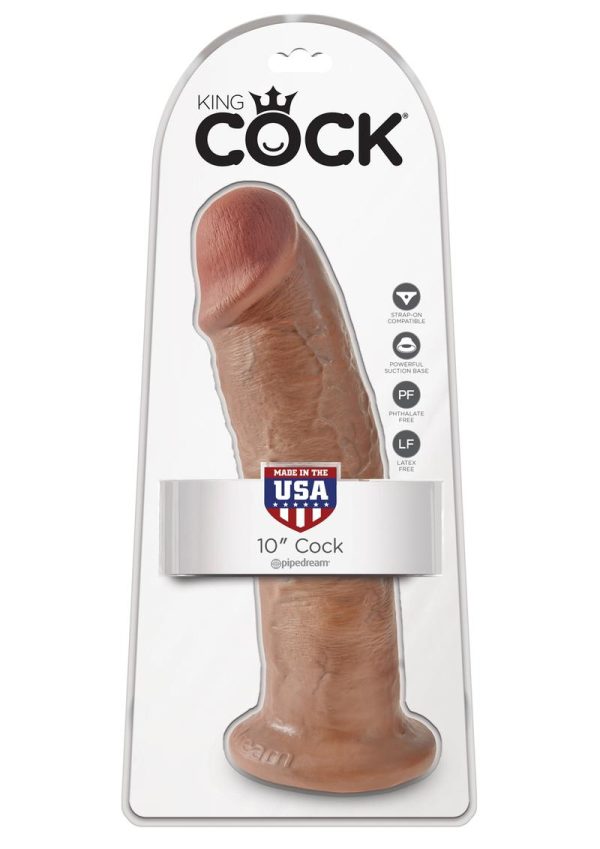 King Cock Realistic Dildo 10in - Caramel