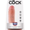 King Cock Dildo with Balls 8in - Caramel