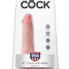King Cock Dildo with Balls 6in - Vanilla