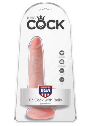 King Cock Dildo with Balls 6in - Vanilla