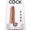 King Cock Dildo with Balls 6in - Caramel