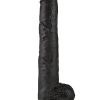 King Cock Dildo with Balls 14in - Black