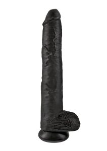 King Cock Dildo with Balls 14in - Black