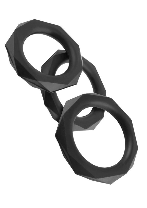 Fantasy C-Ringz Silicone Designer Stamina Cock Ring Set - Black