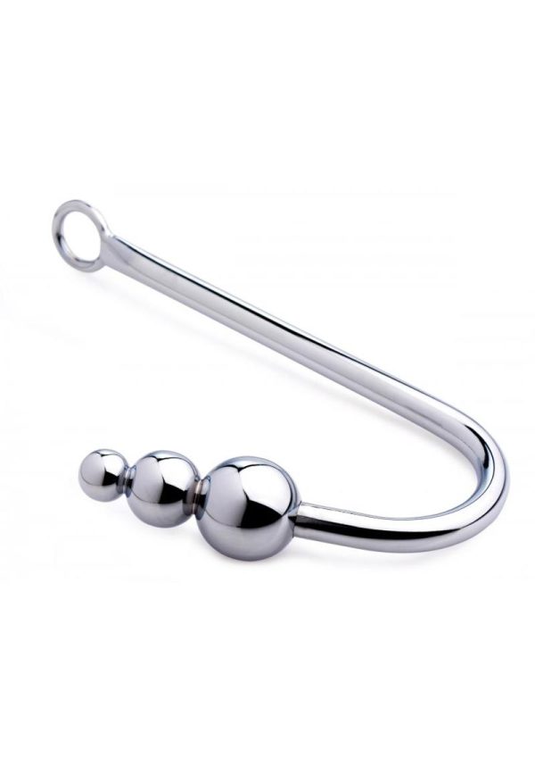 Master Series Meat Hook Beaded Anal Hook - Silver