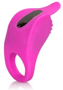 Silicone Rechargeable Teasing Enhancer Cockring Waterproof Pink