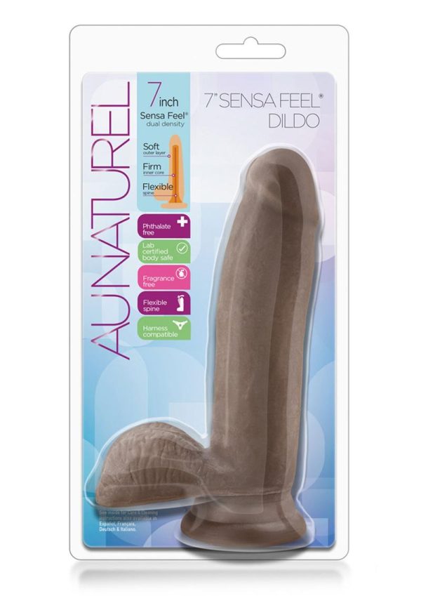 Au Naturel Sensa Feel Dildo 7in - Chocolate