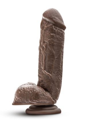 Dr. Skin Silver Collection Mr. D Dildo with Balls and Suction Cup 8.5in - Chocolate