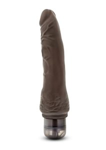 Dr. Skin Silver Collection Cock Vibe 7 Vibrating Dildo 8.5in - Chocolate