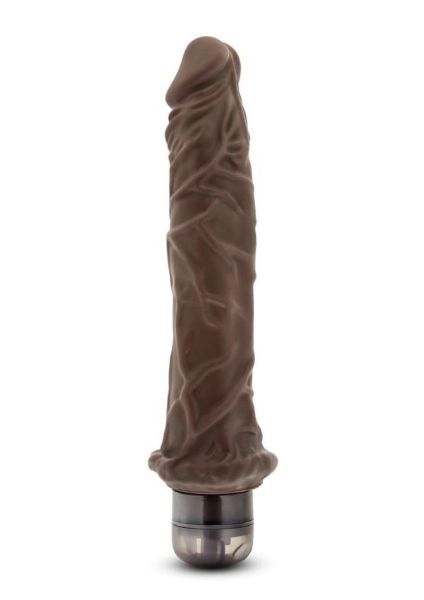 Dr. Skin Silver Collection Cock Vibe 8 Vibrating Dildo 9.75in - Chocolate