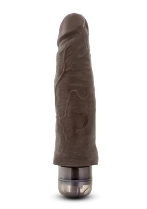 Dr. Skin Silver Collection Cock Vibe 14 Vibrating Dildo 8in - Chocolate