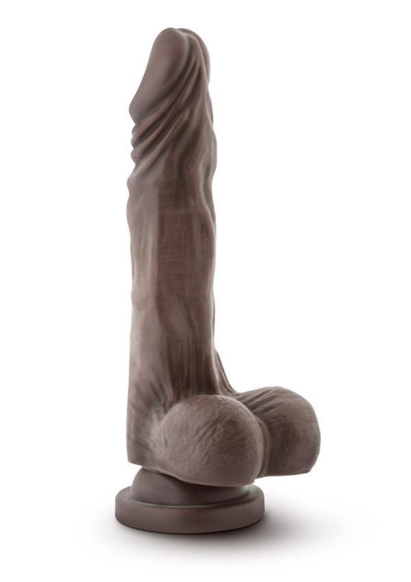 Dr. Skin Silver Collection Stud Muffin Dildo with Balls 8.5in - Chocolate