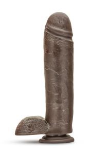 Dr. Skin Silver Collection Mr. Mister Dildo with Balls and Suction 10.5in - Chocolate