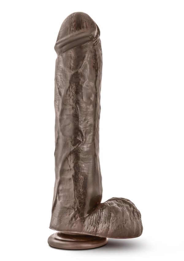 Dr. Skin Silver Collection Mr. Savage Dildo with Balls and Suction Cup 11.5in - Chocolate