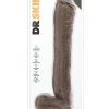 Dr. Skin Silver Collection Mr. Ed Dildo with Balls and Suction Cup 13in - Chocolate
