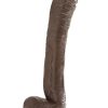 Dr. Skin Silver Collection Mr. Ed Dildo with Balls and Suction Cup 13in - Chocolate