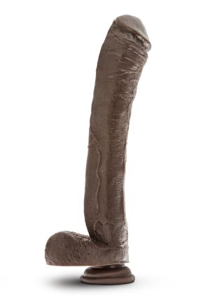 Dr. Skin Silver Collection Mr. Ed Dildo with Balls and Suction Cup 13in - Chocolate