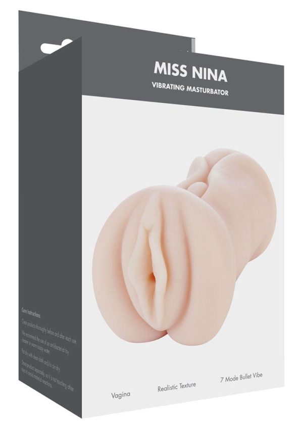 ME YOU US Miss Nina Premium Vibrating Realistic Masturbator - Pussy - Vanilla