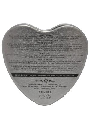 Earthly Body Heart-Shaped Hemp Seed Edible Massage Candle Mango 4oz