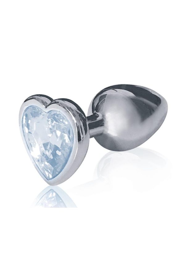 The 9`s - The Silver Starter Bejeweled Heart Stainless Steel Plug - Diamond