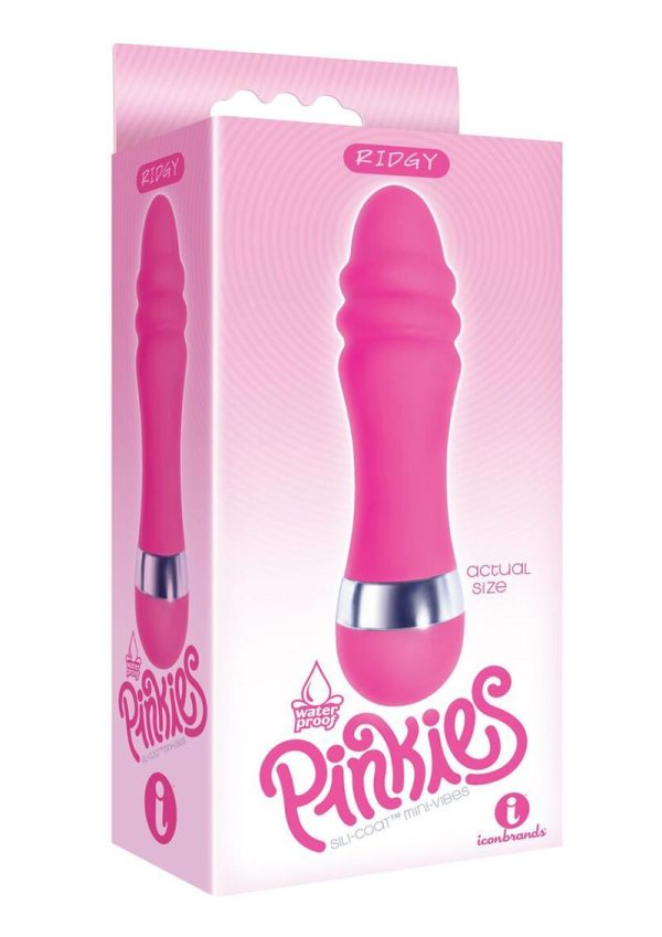 Ridgy Silicone Mini Vibrator 4.5in - Pink